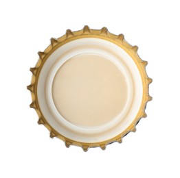 Photo of One beer bottle cap isolated on white