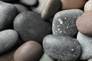 Many different stones as background, closeup view