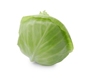 Photo of Whole fresh ripe cabbage isolated on white