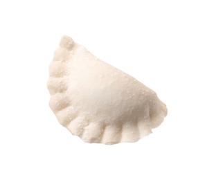 Raw dumpling (varenyk) with tasty filling isolated on white