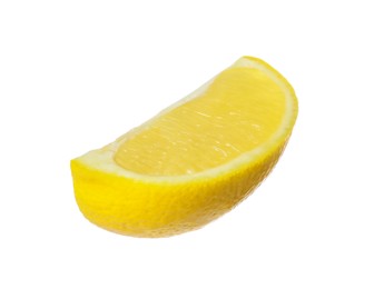 Fresh ripe lemon slice isolated on white