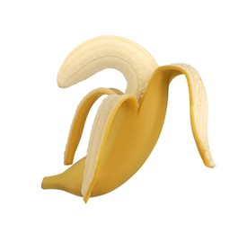Image of Banana symbolizing male sexual organ on white background. Potency problem