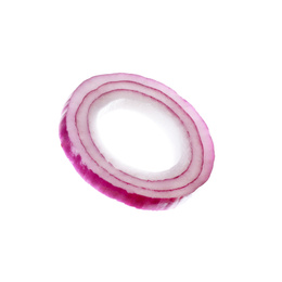 Cut red onion isolated on white. Ingredient for sandwich