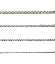 Image of Set of durable cotton ropes on white background