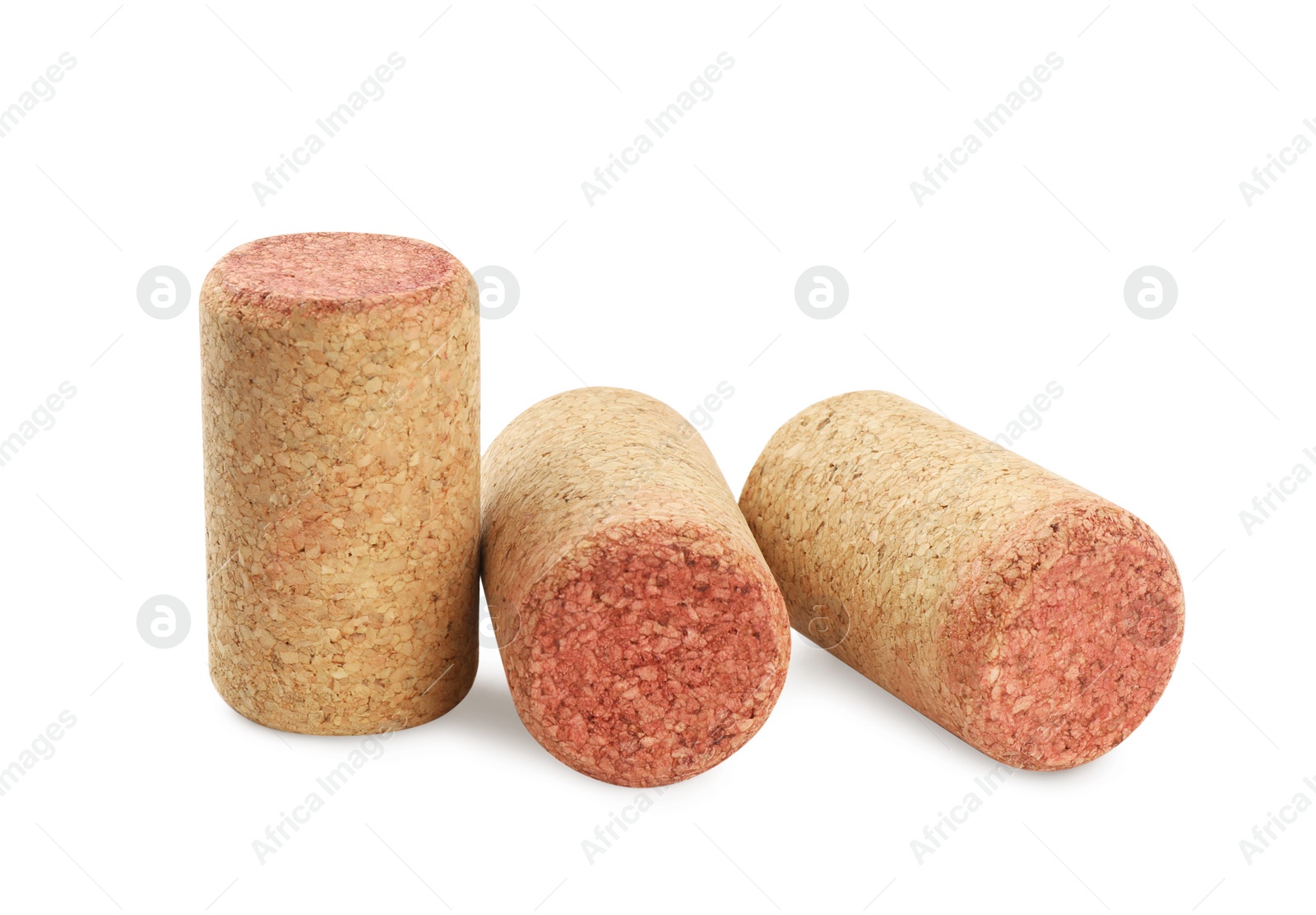 Photo of Set of wine bottle corks isolated on white