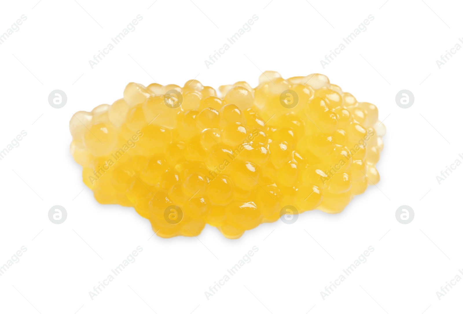 Photo of Pile of fresh pike caviar isolated on white