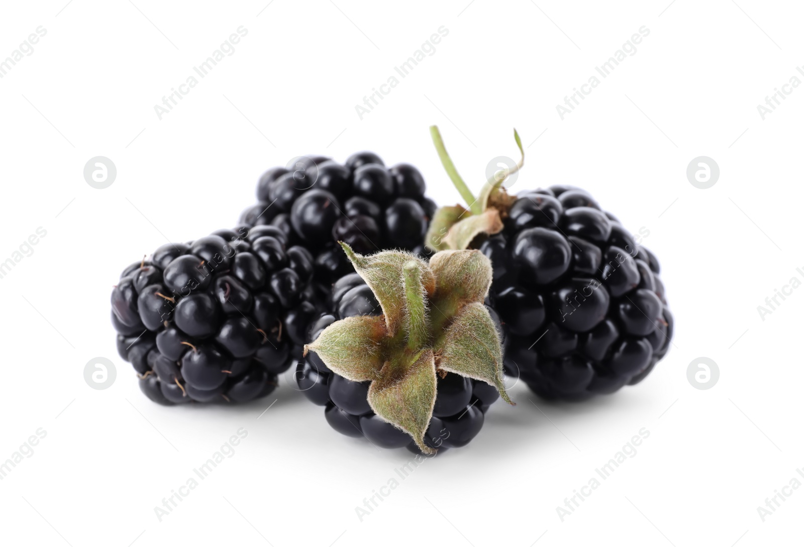 Photo of Delicious fresh ripe blackberries isolated on white