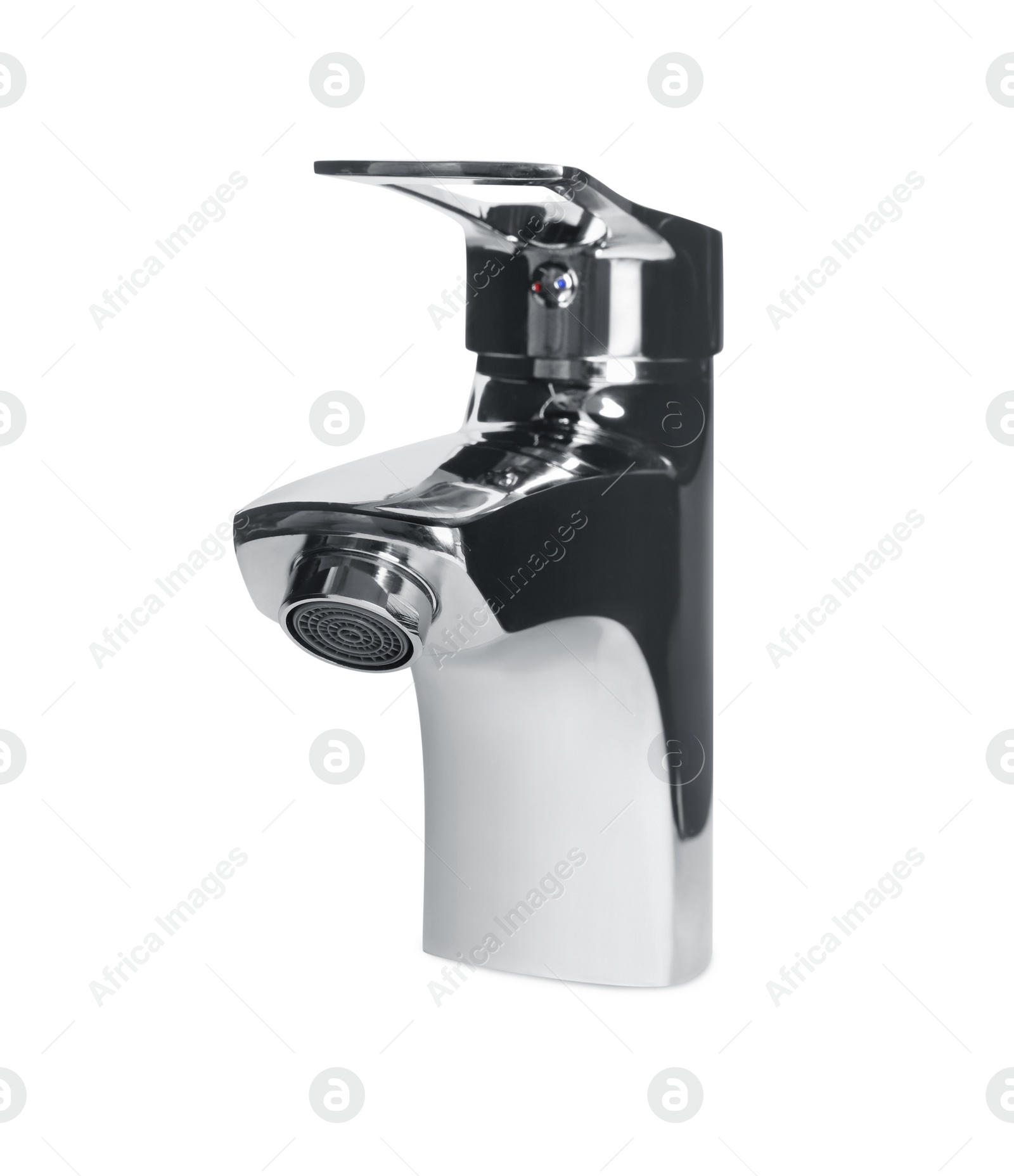 Photo of Single handle water tap isolated on white
