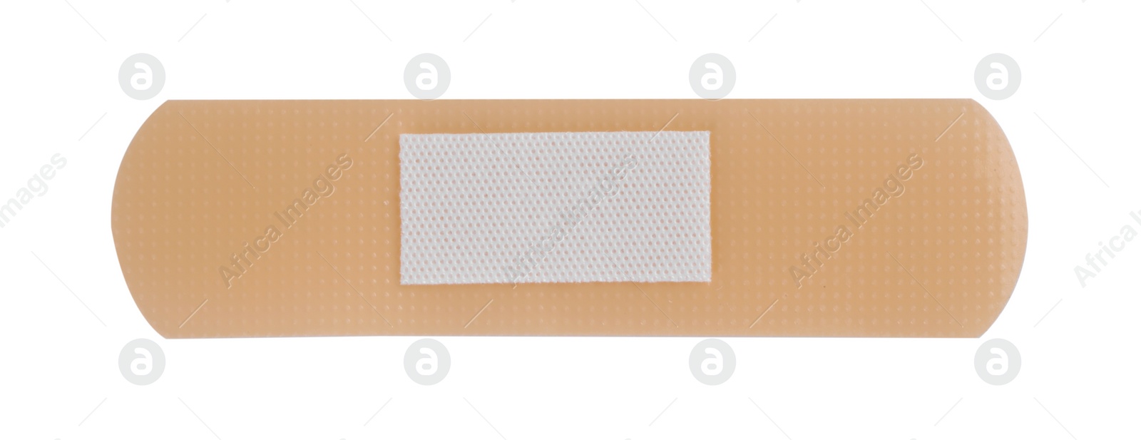 Photo of One medical adhesive bandage isolated on white, top view