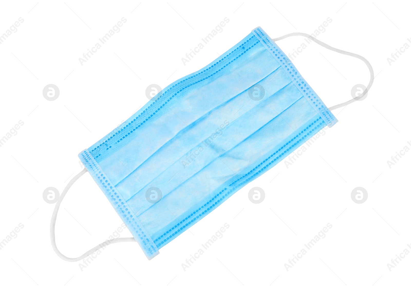 Photo of Medical face mask isolated on white, top view