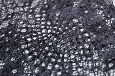 Beautiful black lace as background, closeup view