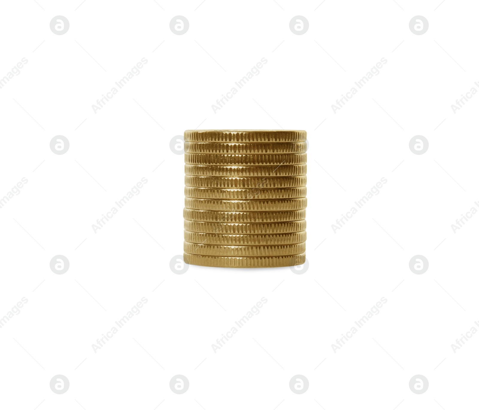 Photo of Stack of coins on white background. Investment concept