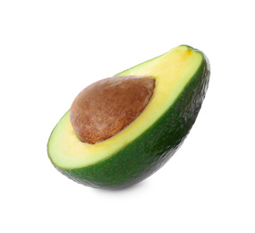 Photo of Half of ripe avocado isolated on white