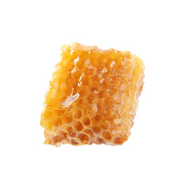 Piece of tasty fresh honeycomb isolated on white