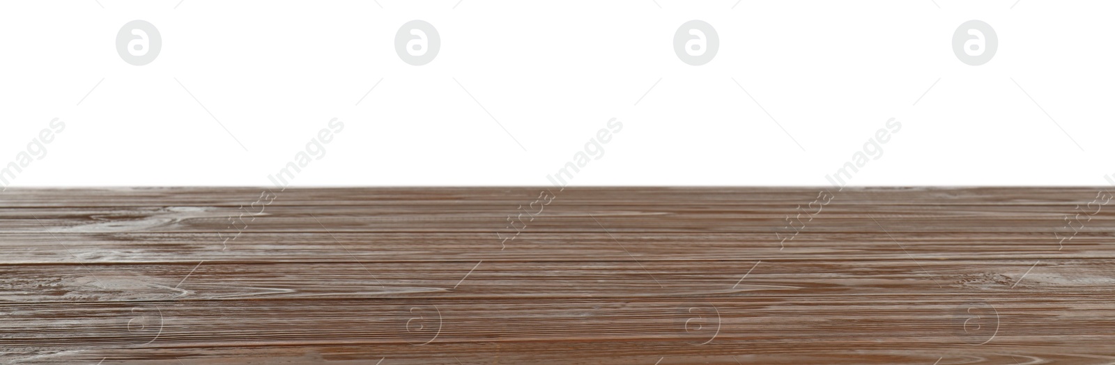 Photo of Empty wooden table on white background. Mockup for design