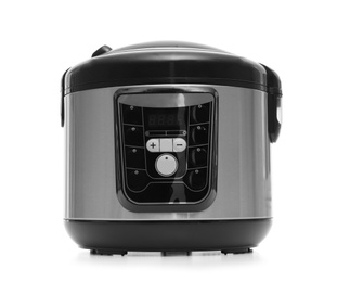 Photo of Modern electric multi cooker on white background