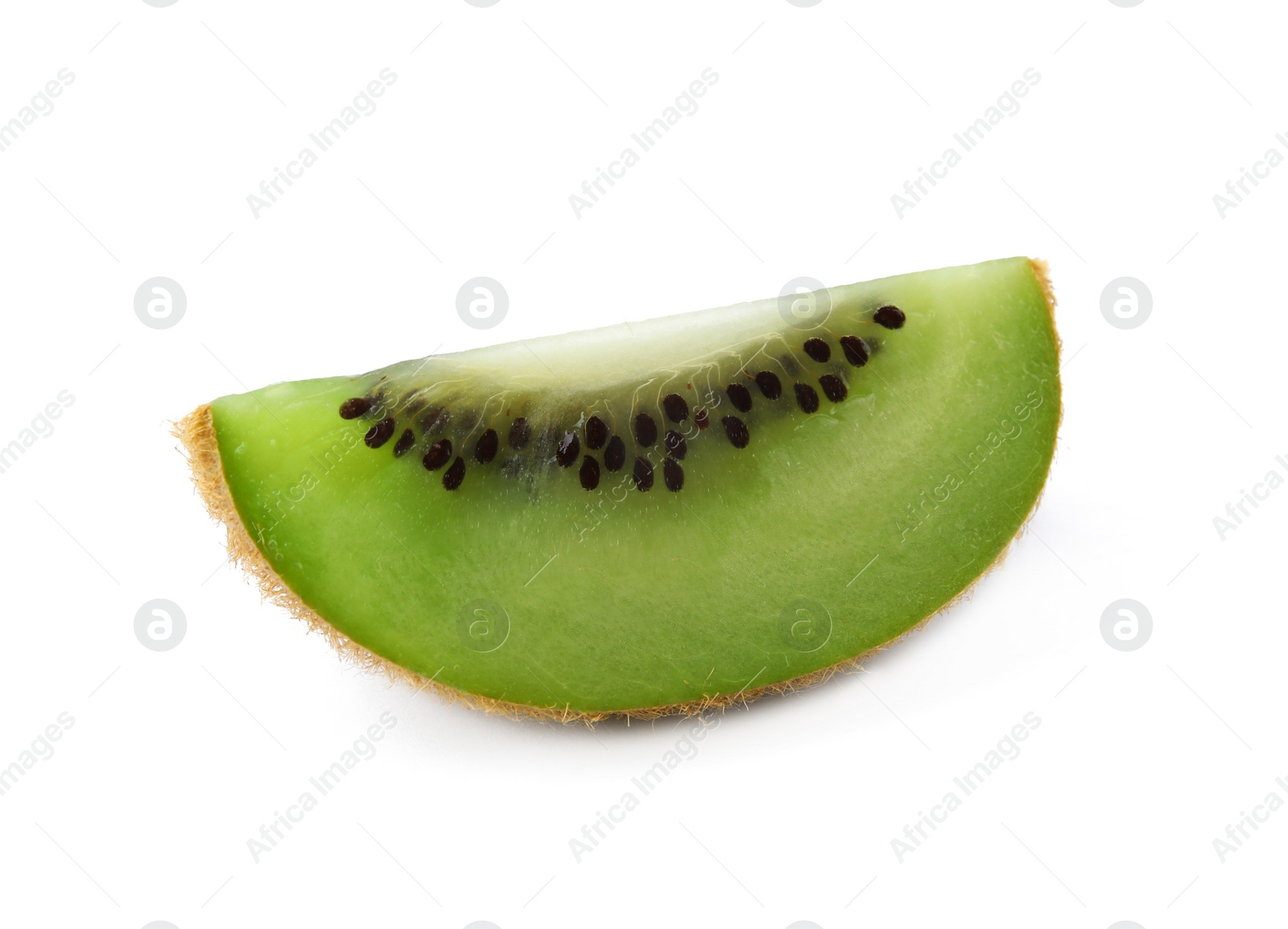 Photo of Slice of fresh kiwi on white background
