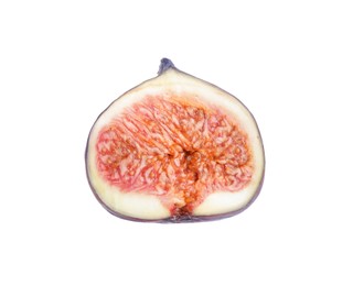 Half of fresh ripe fig isolated on white