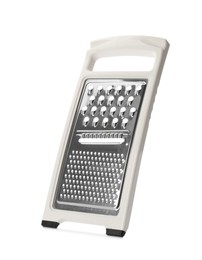 Stainless steel grater on white background. Kitchen utensil