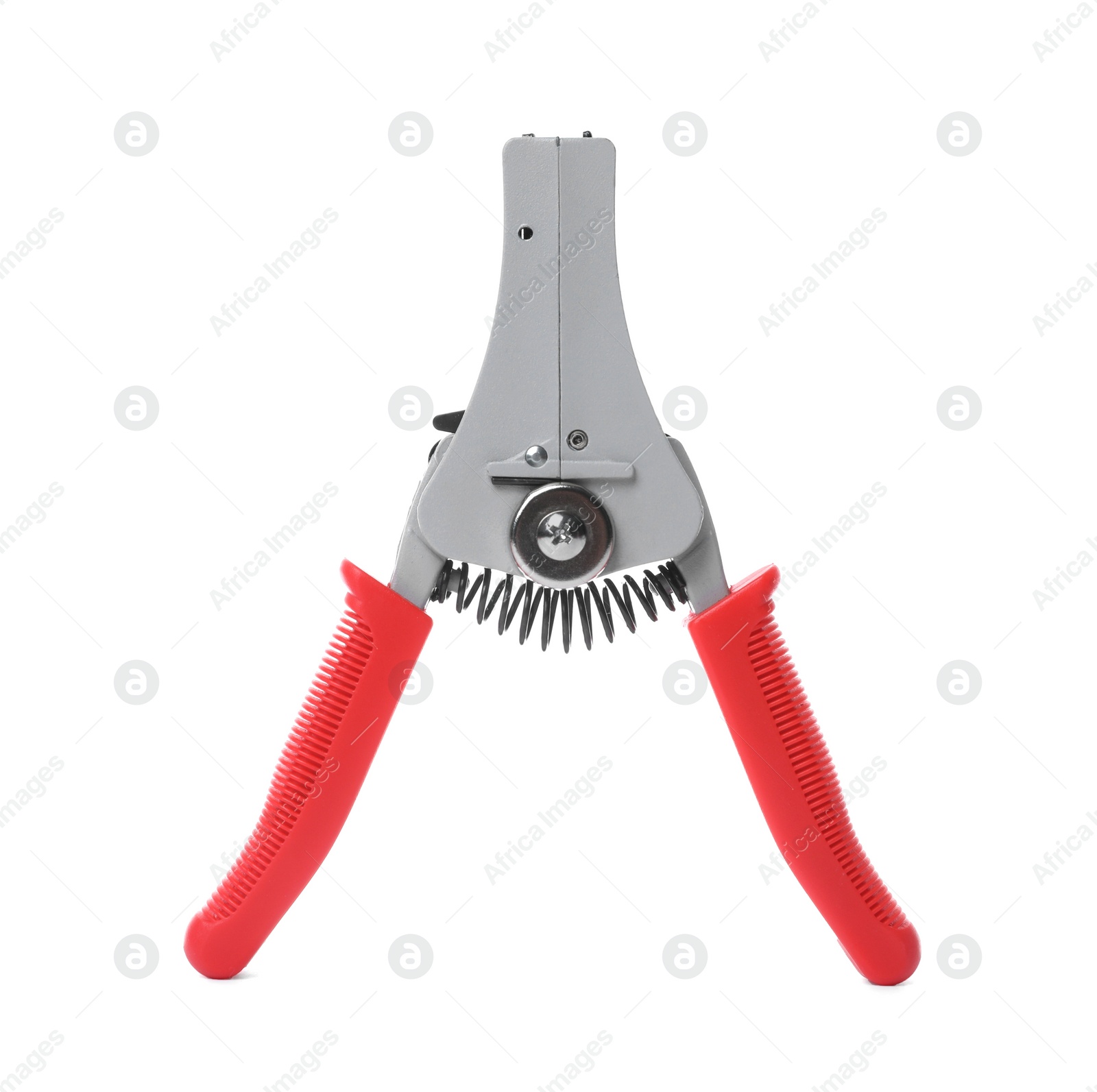 Photo of Cutters isolated on white. Wire stripping tool