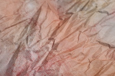 Texture of crumpled parchment paper as background, closeup