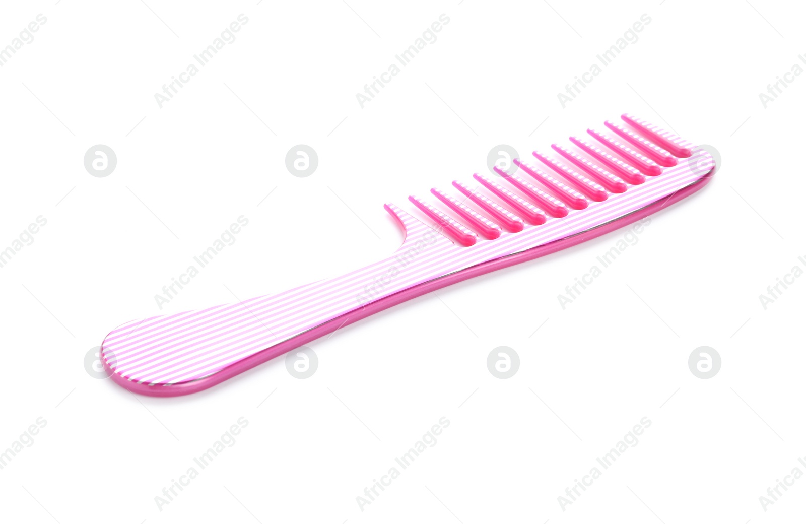 Photo of New pink hair comb isolated on white