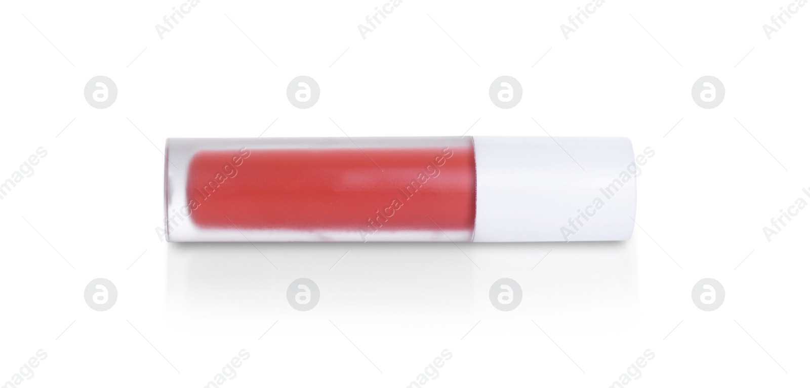 Photo of One lip gloss isolated on white. Cosmetic product