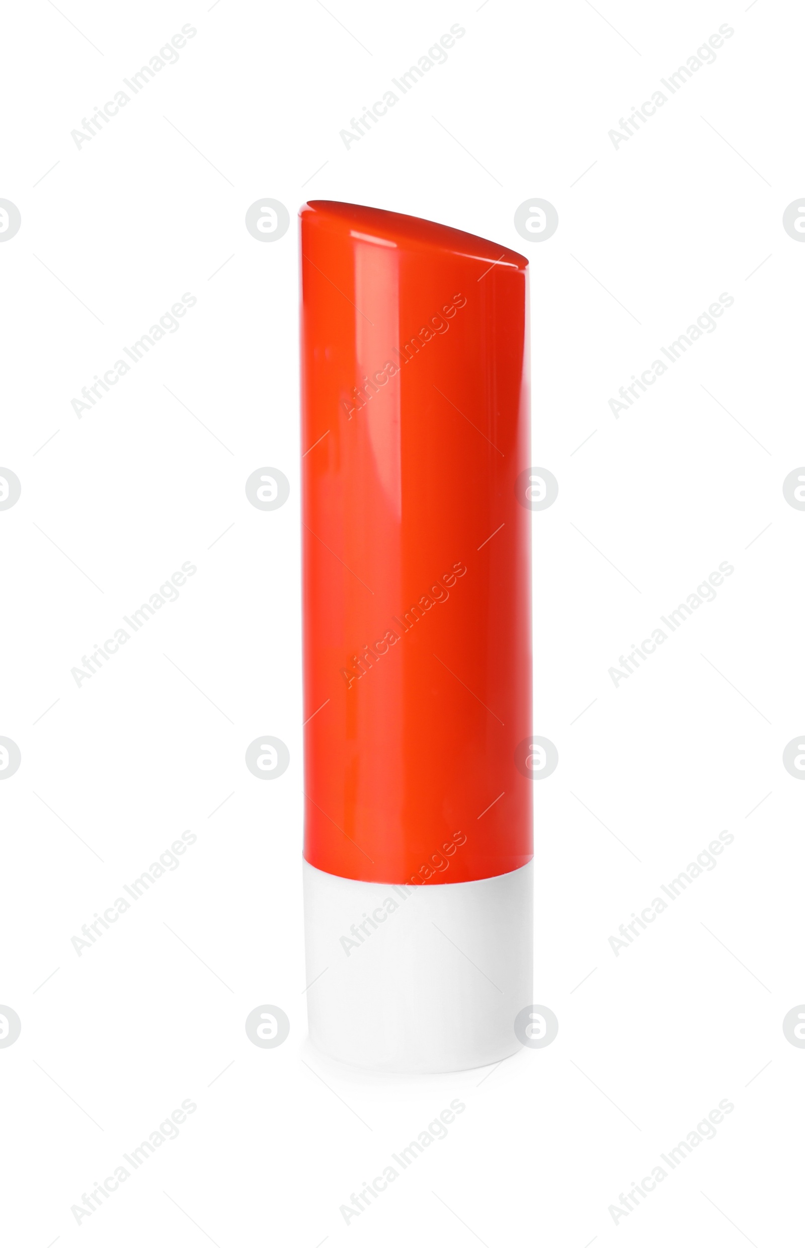 Photo of Sun protection lip balm isolated on white