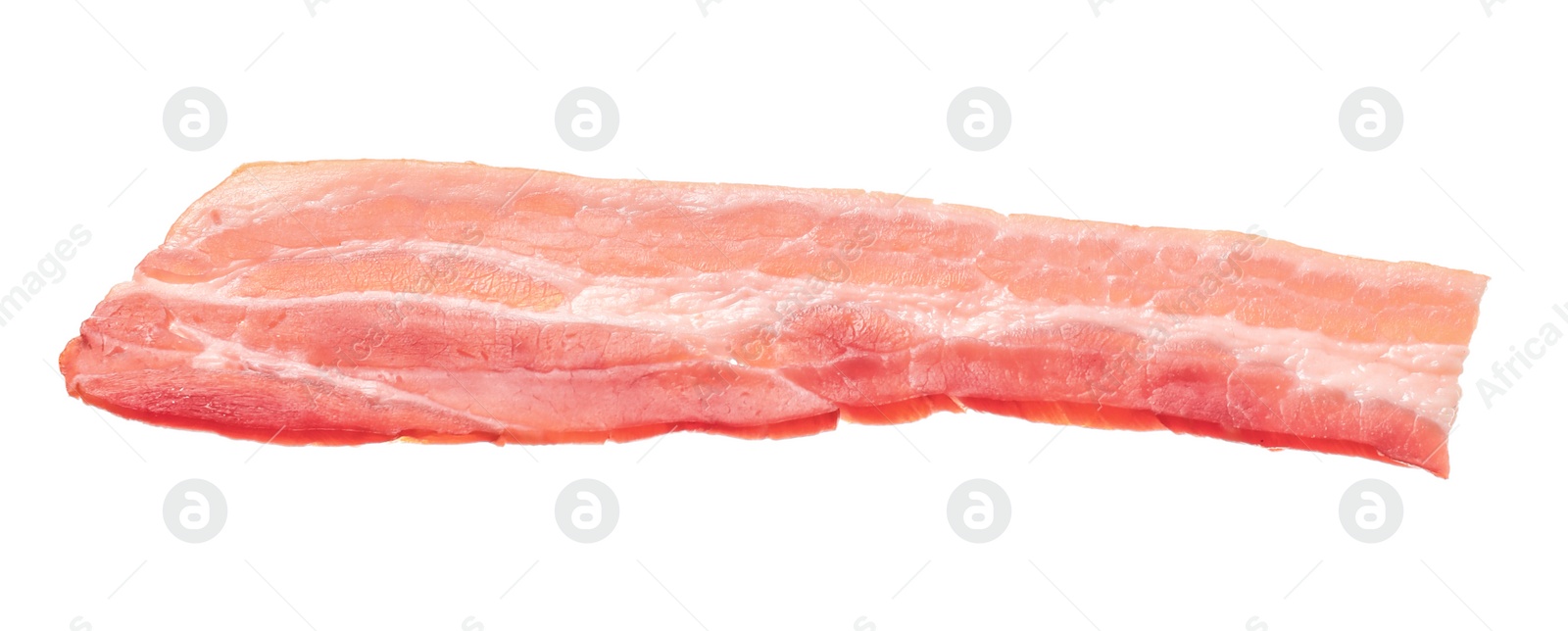 Photo of Raw bacon on white background