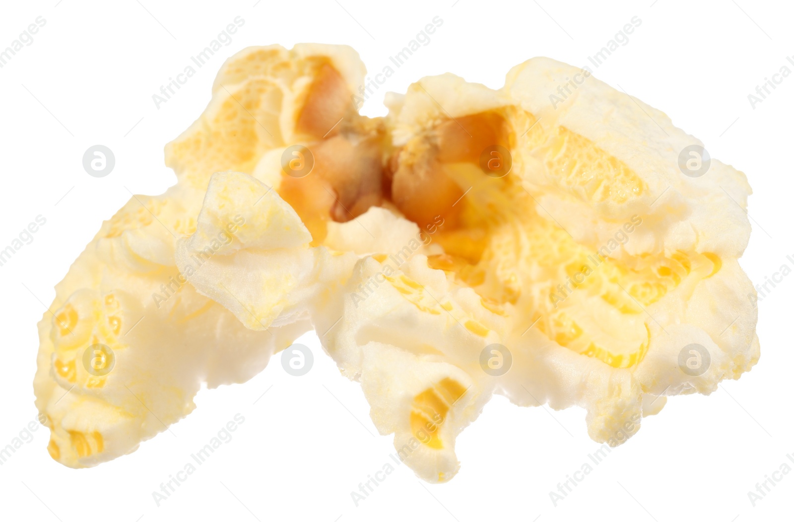 Photo of Kernel of tasty fresh popcorn isolated on white