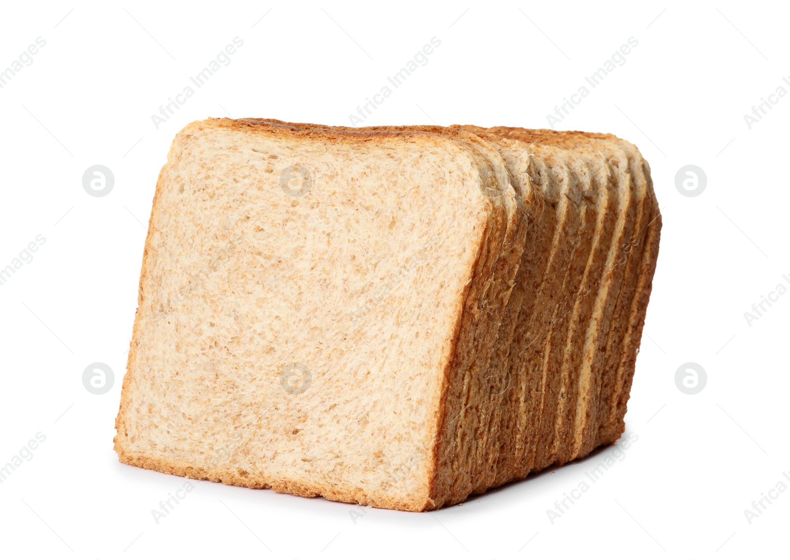 Photo of Slices of wheat bread isolated on white