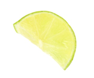 Photo of Slice of fresh lime on white background