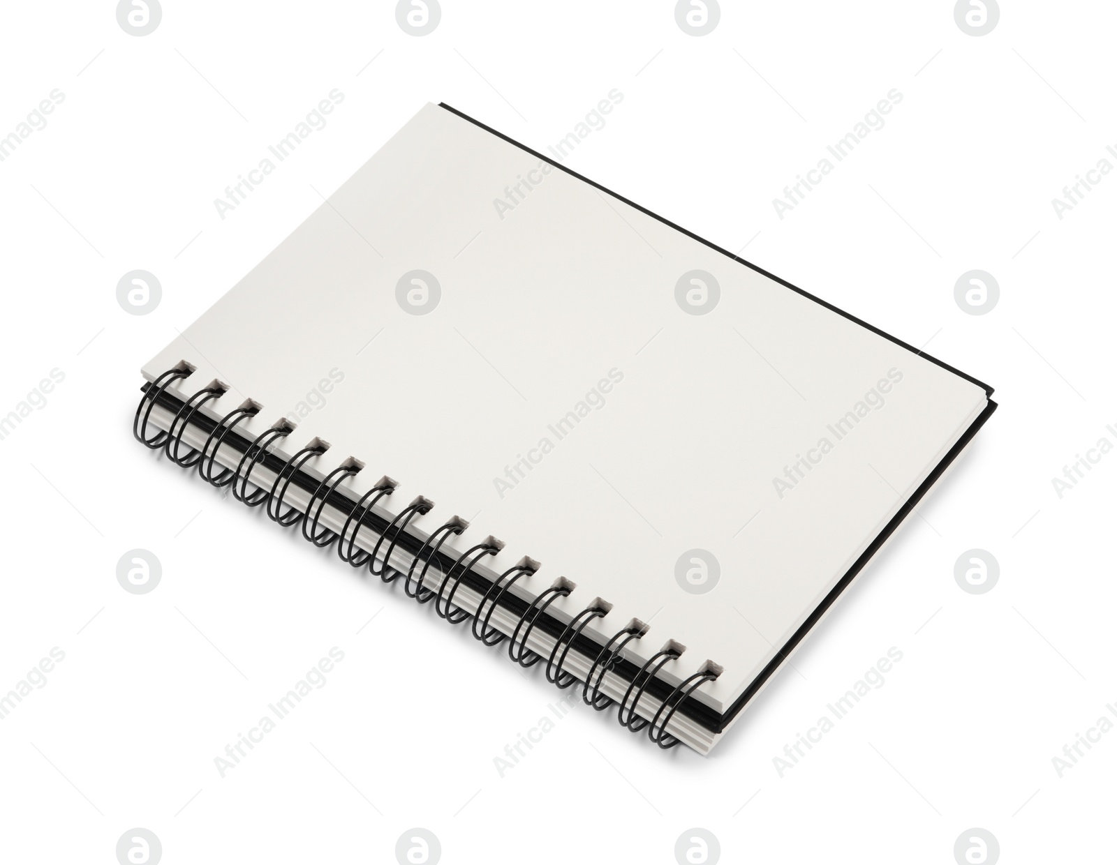 Photo of Open blank office notebook isolated on white