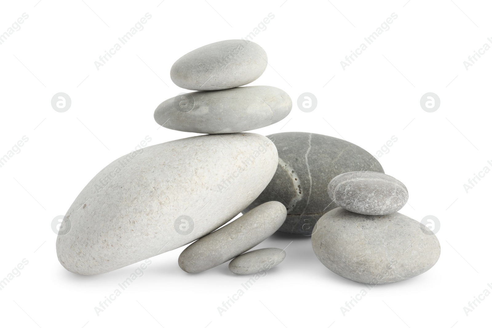 Photo of Group of different stones isolated on white