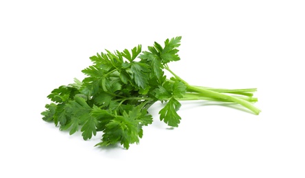 Photo of Bunch of fresh parsley isolated on white