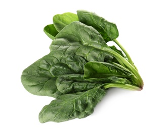 Photo of Fresh green healthy spinach leaves isolated on white