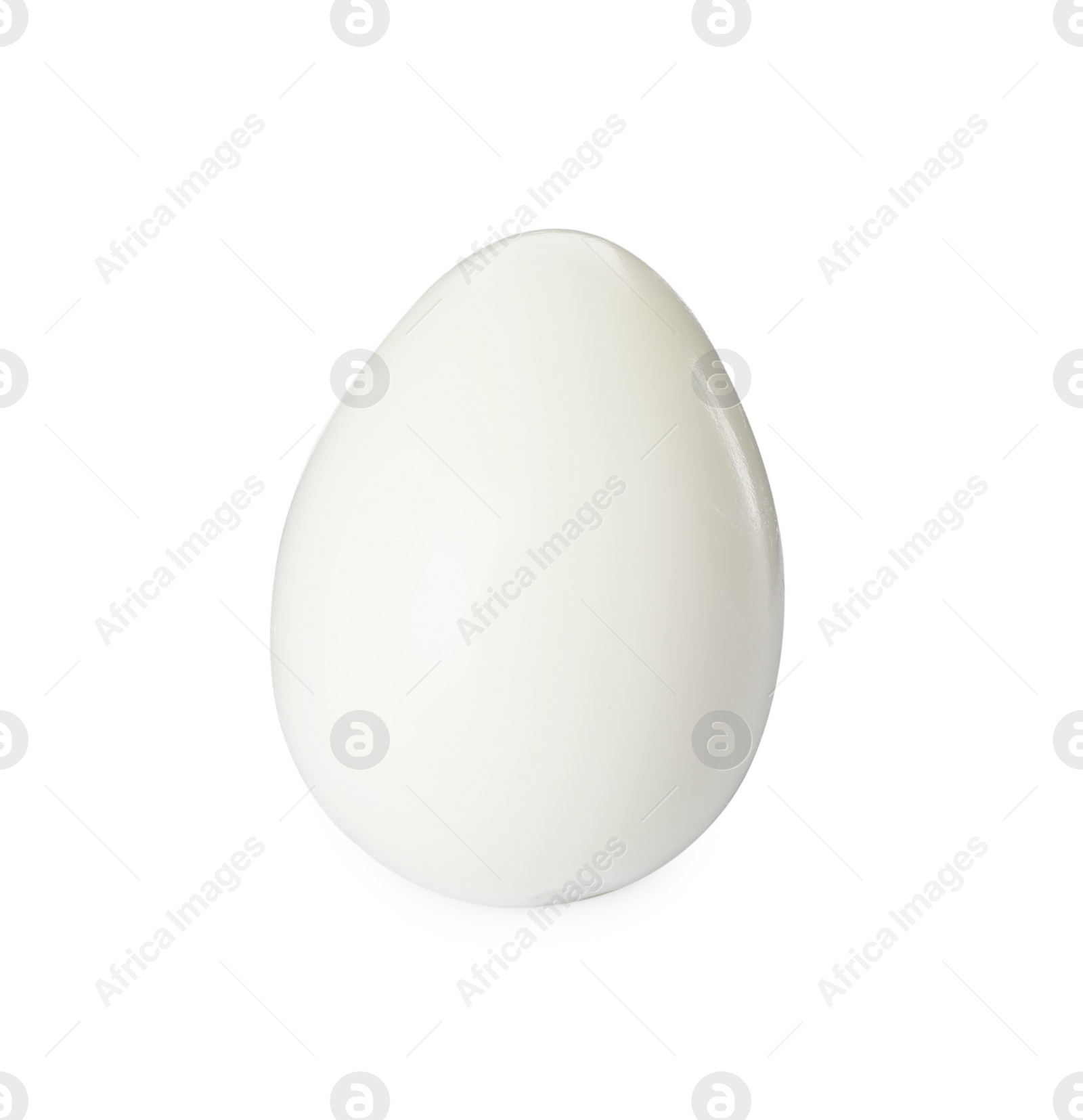 Photo of One peeled quail egg isolated on white