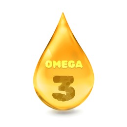 Image of Golden Omega 3 oil drop isolated on white