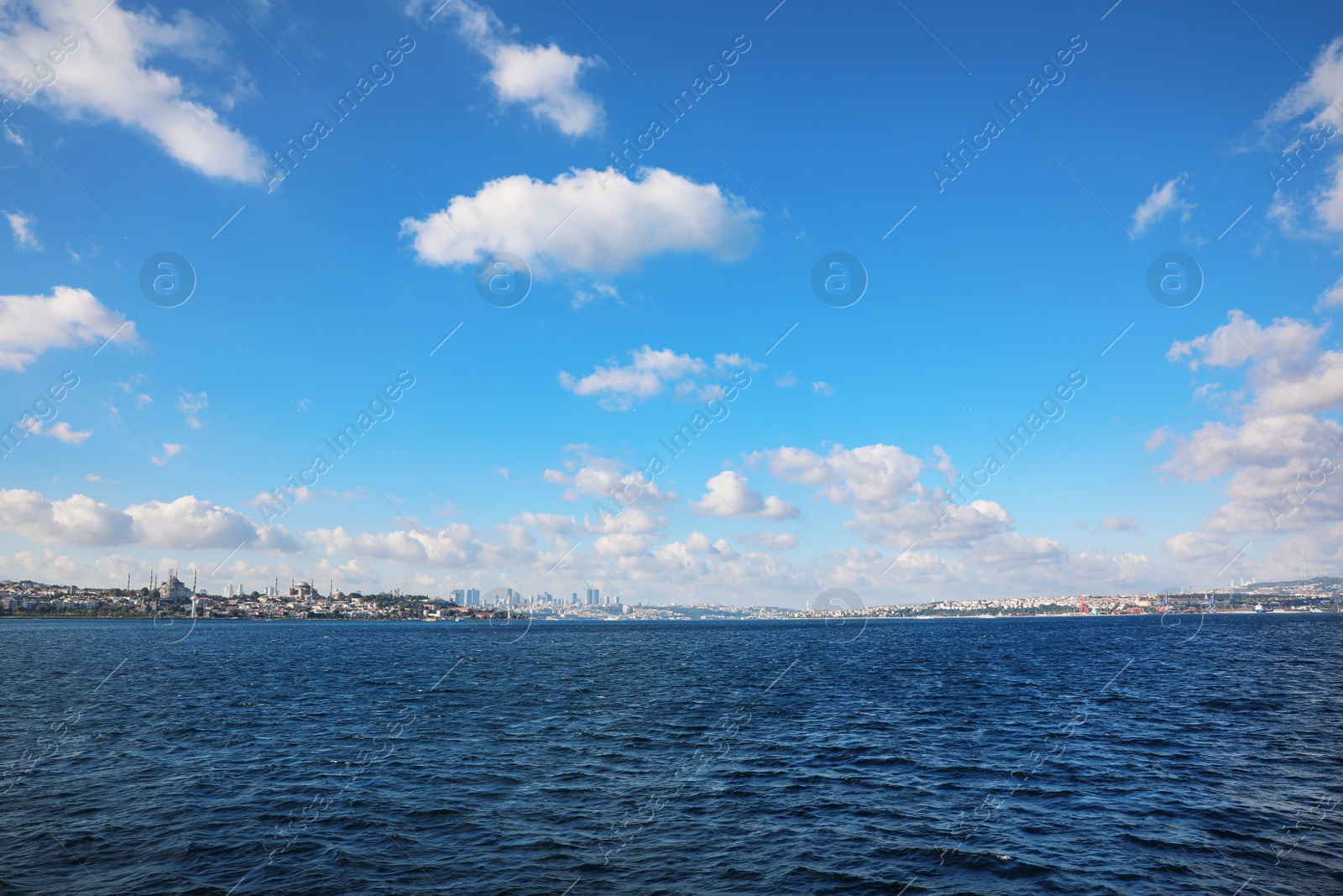 Photo of ISTANBUL, TURKEY - AUGUST 11, 2019: City landscape from Bosphorus on sunny day