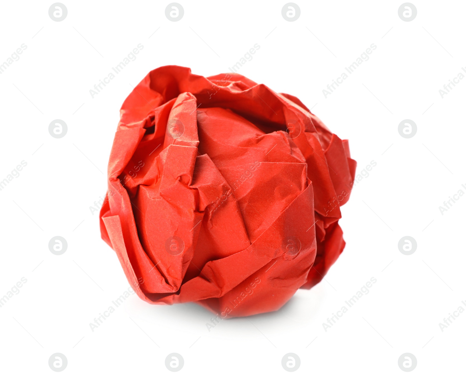 Photo of Color crumpled sheet of paper isolated on white