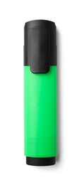 Bright green marker isolated on white, top view