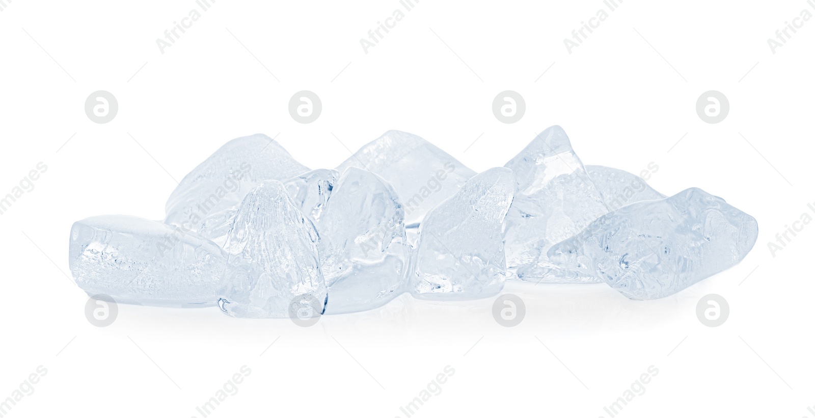 Photo of Pieces of crushed ice isolated on white