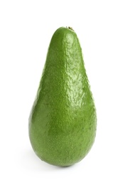 Ripe fresh avocado on white background