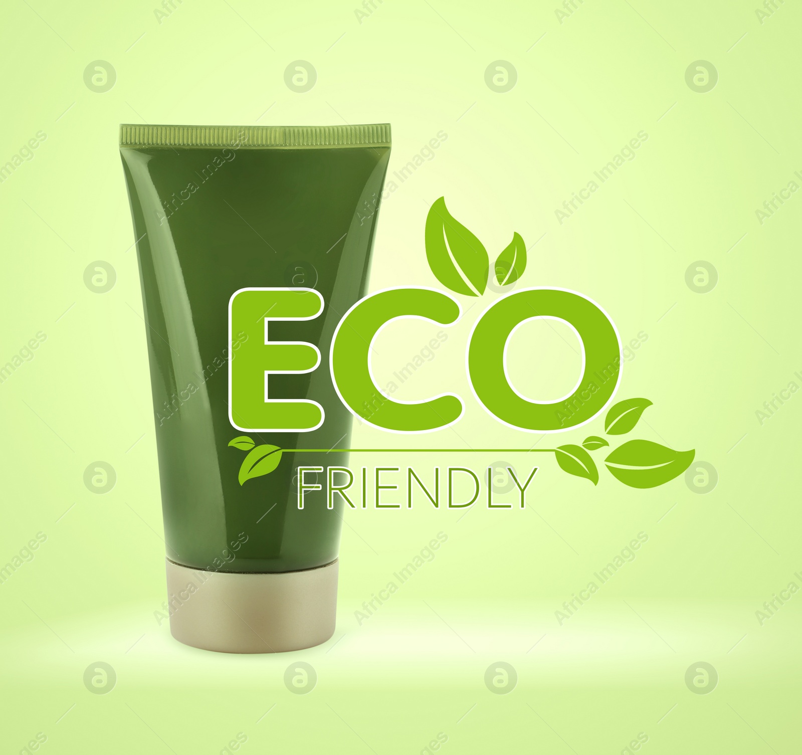 Image of Organic eco friendly cosmetic product on green background