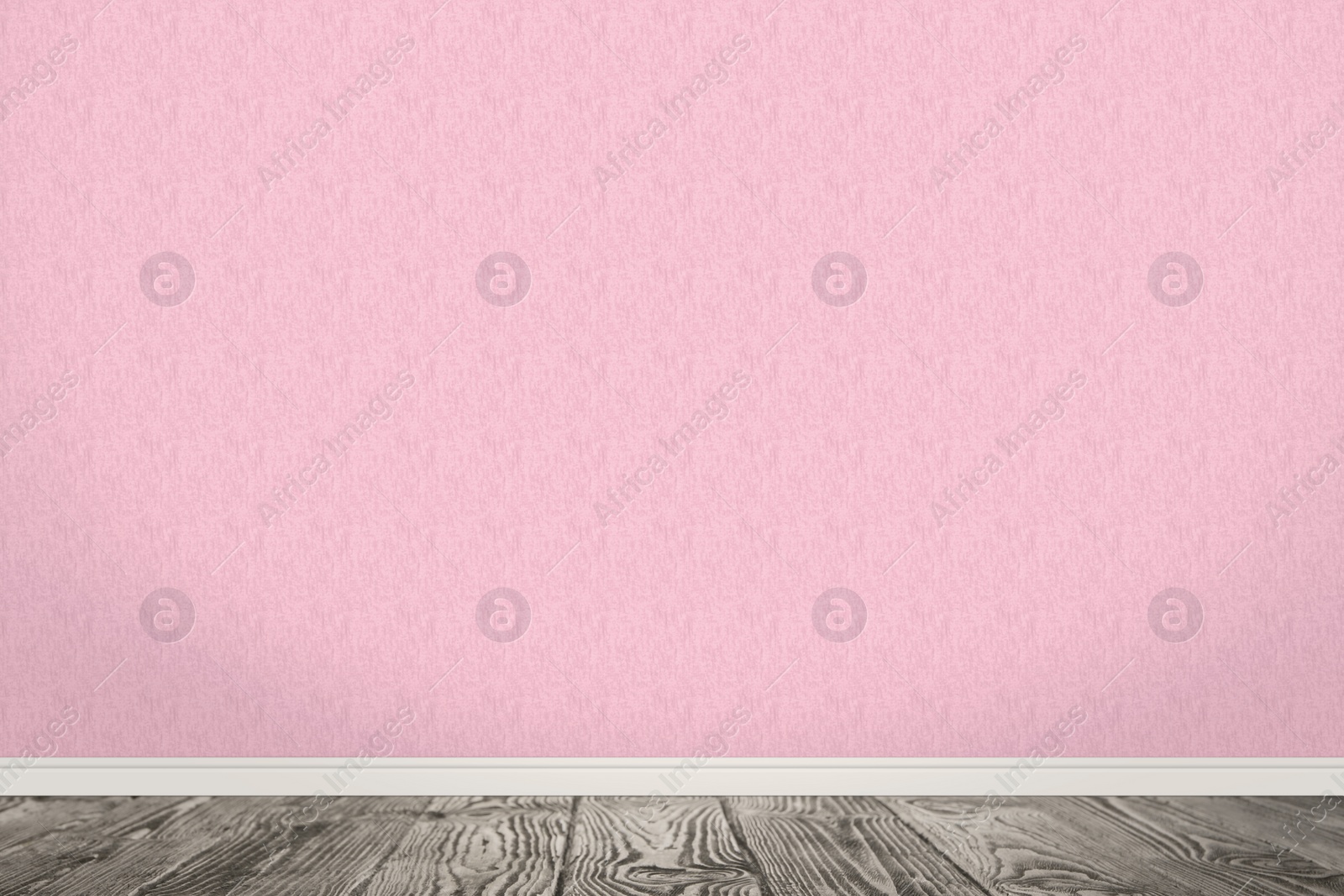 Image of Pink wallpaper and wooden floor in room