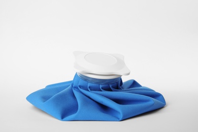 Photo of Ice pack on white background. Cold compress