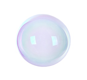 Beautiful translucent soap bubble on light background