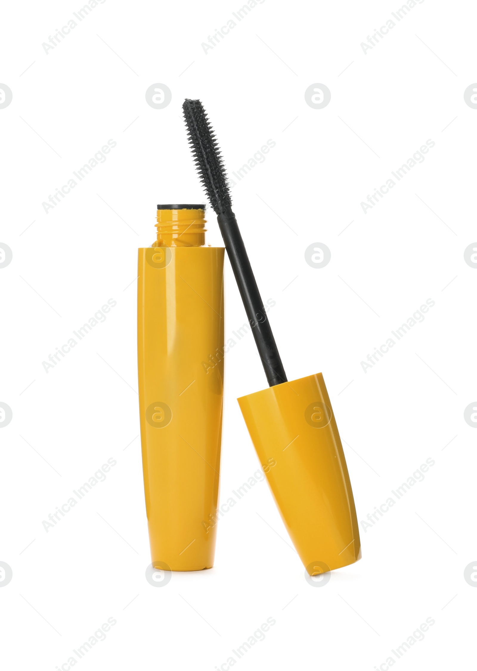 Photo of Mascara for eyelashes isolated on white. Makeup product