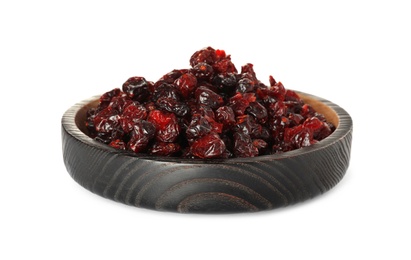 Photo of Dried cranberries isolated on white. Healthy snack