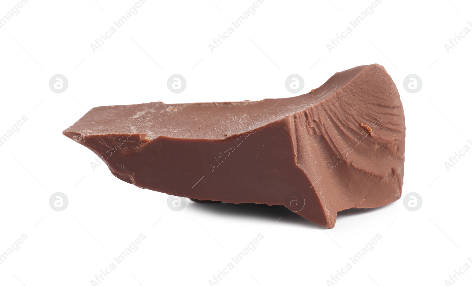 Photo of Piece of tasty milk chocolate isolated on white